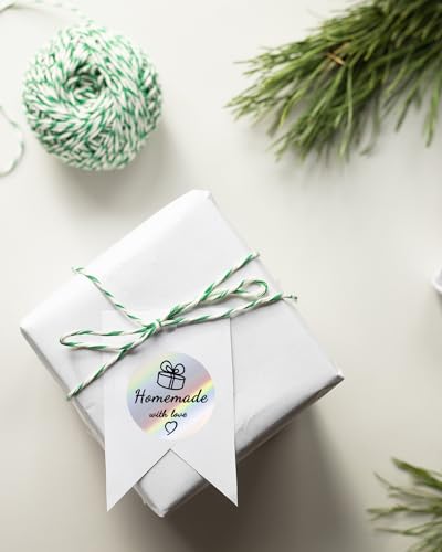 Phomemo Holographic Silver Thermal Runde Etiketten für M220 M250 M221 M120 M150 M108 M110 M421 Etikettendrucker für DIY-Logo-Design, Namensschild, 1 Rolle, 50x50mm, 140 Etiketten/Rolle