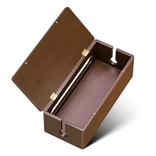 YECAYE Solid Wood Cable Management Box, Walnut Color Cable Organizer Box with Magnetic Closure, for...