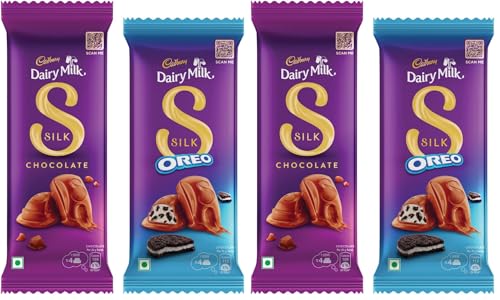 Image of Cadbury Dairy Milk Silk Chocolate Bar Large Combo (Silk Plain 150 g, Silk Oreo 130 g), 280 g (Pack of 2)