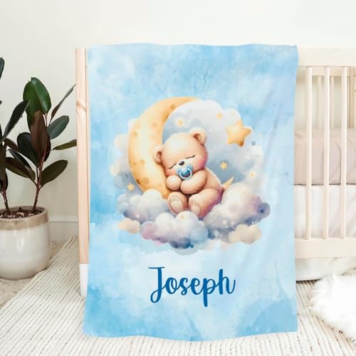 Babydecke mit Namen Personalisiert,Flauschige Warme Kuscheldecke...