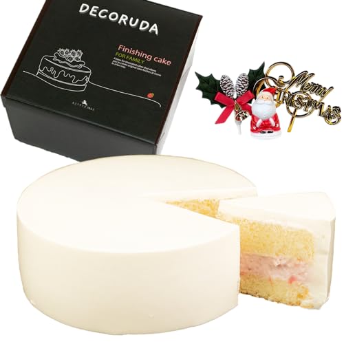 魔法洋菓子店ソルシエ クリスマスケーキ 2024 デコるだケーキ ホワイト 4号 直径13.5cm 2人〜4人分 285g 【クリスマス飾り付】 スイーツ ギフト いちご 手作り