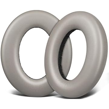 SOULWIT Almofadas Auriculares em Couro Sintético de Substituição para Sennheiser Momentum 4 Over/Around Ear Auscultadores Sem Fio, Com Espuma de Isolamento de Ruído de Alta Densidade - Cinza