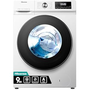 Hisense 3 Series WFQA9014EVJM Freestanding 9 KG Front Load Washing Durable Inverter Machine Steam Wash Quick Wash 15 Washing Programs 1400 RPM White- Energy Rating A