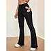 Maiyifu-GJ Women's High Waist Cut Out Pants Skinny Cut Out Workout Flare Yoga Pant Sexy Stretch Wide Leg Long Trousers (Black,X-Small)