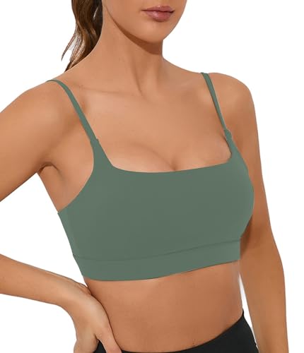Image of Comper Sports Bra for Women Wirefree Racerback Workout Bras Sexy Thin Straps Yoga Sport Bras with Removable Pads