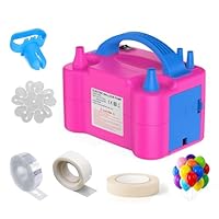 Elkster Electric Balloon Pump - Dual Nozzle Balloon Inflator With Built-in Tie Tool - Portable Balloon Pumper for Party, Wedding, Birthday, Decoration & Promotional Activities - 220V-240V (600 Watt)
