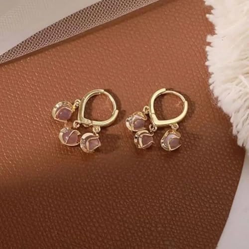 Image of Estailo Fashion Set of 3 Gold-Plated Teardrop Hoop Earrings for Women & Girls | Pearl Beaded Alloy Hoops in Elegant Designs | Stylish Combo for Casual & Special Occasions