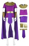 Adult Watchman Cosplay Ozymandia Tunic Cape Suit Halloween Outfit Purple T-Shirt Top Uniform Full Set (Purple, Medium)