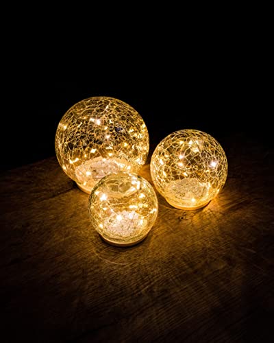 Wenter.S Deko Wohnzimmer LED Glaskugeln 3er Set Licht für ihre Dekoration warmweiß für die moderne Wohnung Cover