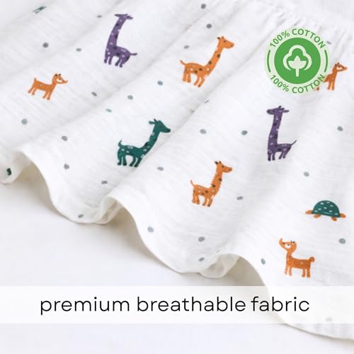 Image of The Boo Boo Club Muslin Jhabla and Short Set 100% GOTS Certified Organic Cotton | Sleeveless Button Vest | Summer Wear Set