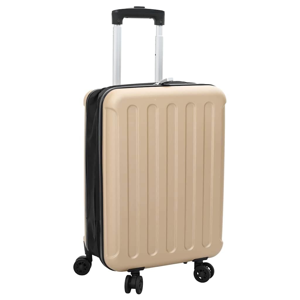 Valigia con lucchetto, 34 x 23 x 55,5 cm, valigia da viaggio in plastica ABS champagne, bagaglio a mano con custodia rigida