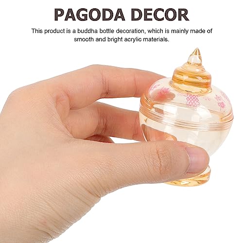 Cabilock Home Decor Office Decor Stupa Transparent Buddhist Tower Statue Acrylic Stupa Crystal Buddhist Pagoda For Home Trinkets Gifts Buddhism Supplies Golden Home Decor Office Decor #TOP6