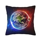 Uusnwaa Fundas de almohada con estampado de planeta espacial, para decoración de interiores, para sala de estar, dormitorio, sofá, funda de cojín