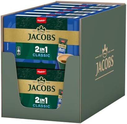 Jacobs 2in1 Classic, Instant Kaffee Sticks, löslicher Bohnenkaffee mit Creamer, 12 x 10 Sticks, 120 Getränke, mittlere Röstung