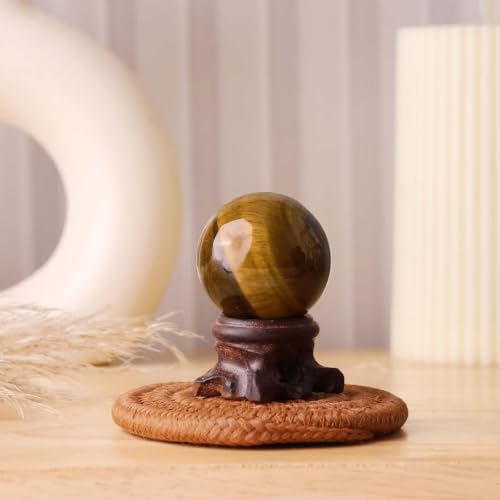 Image of Shubhanjali Tiger Eye Crystal Sphere Ball AA Grade 80-100 GMS | Natural Polished Gemstone Sphere for Meditation, Reiki Practice, Feng Shui & Vastu Decor | Decorative Crystal Ball for Home & Office