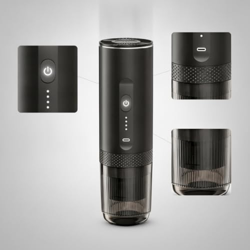 Image of Portable Espresso Maker 20 Bar Pressure Portable Espresso Machine USB-Charging Self-Heating Coffee Maker