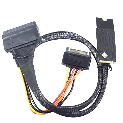 Cable M.2 SFF-8643 a U.2 SFF-8639 SAS con conector de alimentacion SATA de 15 pines y 50cm 3
