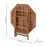 DIVERO GL05529 8-eckiger Balkontisch Gartentisch Beistelltisch Holz Teak Tisch für Terrasse Balkon Wintergarten witterungsbeständig behandelt massiv Ø 100 cm natur - 6