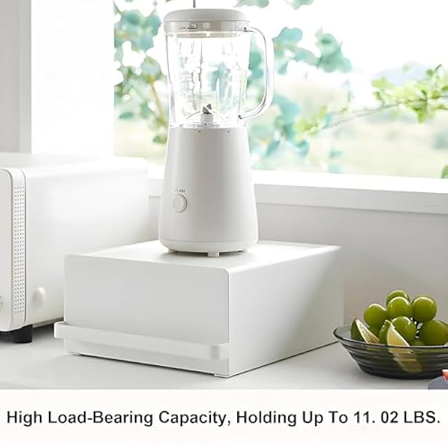 Kitchen Organizer Stand with Drawer, Coffee Maker & Appliance Holder Tea Pod Storage Space Saving Under-Appliance Organizer for Small Kitchen Appliances Like Mixers & Kettles