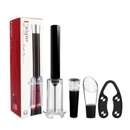 Miawtro 4PCS Wine Opener Set - Air Pump Opener with Aerator, Gift for Wine Lovers (Black)