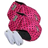 Glenndarcy Windel für Hündinnen, wasserfester Stoff, Größe S, Rosa / Schwarz, 2 Stück