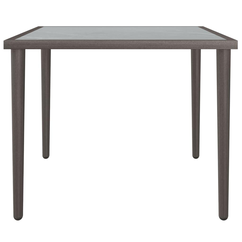 Elegante tavolo da giardino grigio, 48 x 48 x 37 cm, in acciaio, per terrazza, telaio stabile e piano del tavolo per bevande e cibo, design modulare per una combinazione flessibile con gli