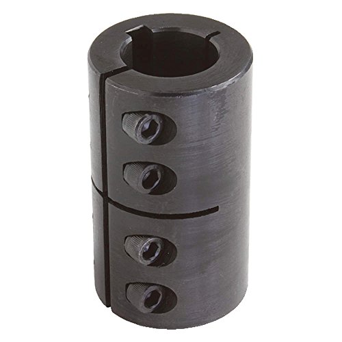 Climax Part ISCC-037-037-KW Mild Steel, Black Oxide Plating Clamping Coupling, 3/8 inch X 3/8 inch bore, 7/8 inch OD, 1 3/8 inch Length, 6-32 x 3/8 Clamp Screw