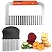 Cortadores Ondulados, Cortador de Papas Fritas Arrugado para Patatas para Herramientas de Cocina para Patatas Fritas (2 Piezas)