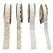 4 Rotoli Bianco Nastro Pizzo Adesivo Pizzi e Merletti Cotone Nastri Decorativa Tessuto Decorazione per Scrapbooking Matrimonio Festa Regalo Fai da Te