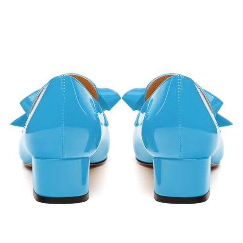 Image of Womens Loafer with Heel, Comfortable Chunky Heels for Women, Loafers Shoes with Bowknot Womens Bunion Dress Shoes