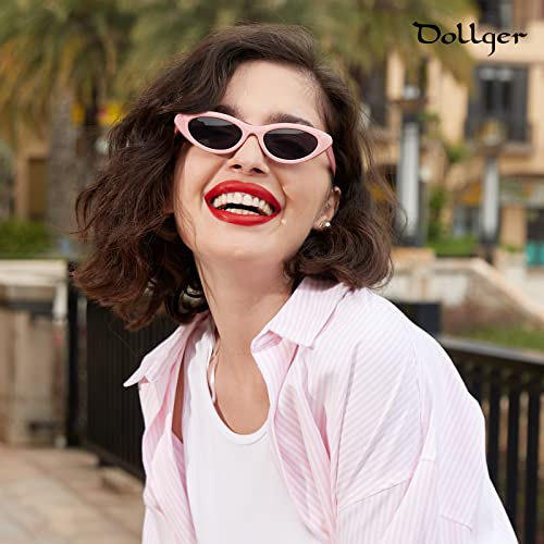 Dollger Womens Fashion Sunglasses 90s Trendy Cat Eyes Retro Black Sun Shades For Small Face2