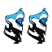Menolana 2X Bike Water Bottle Holder for Road, Mountain Bikes Decorative Universal Bicycle Water Bottle Cage, Bike Cup Holder Rack, Black and Blue
