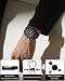 Imagen de MEGALITH Reloj Hombre Acero Inoxidable: Impermeable Analogico Cronógrafo Negro Reloj con Luminosa Fecha