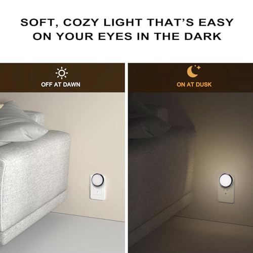 Image of Night Light, Night Lights Plug into Wall with Dusk-to-Dawn Sensor, Soft Daylight 5000K,Compact Design for Bedroom, Hallway, Bathroom, Kids Room, 2P