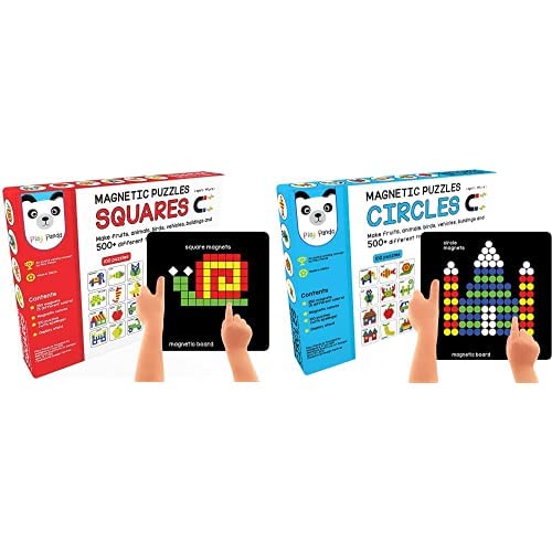 Play Panda New Magnetic Puzzles Squares with 250 Colorful Magnets, 100 Puzzle Book, Magnetic Board A & New Magnetic Puzzles Circles with 250 Colorful Magnets 100 Puzzles Magnetic Board and Dis - Kids (B08KVFH7CD) Amazon Price History, Amazon Price Tracker