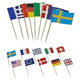 50 Stück 10 verschiedene Länderflaggen Kuchendekorationen Weltmeisterschaft 2022 Zahnstocher Flaggen Mini Stick Cocktail Picks Geschirr Party Zubehör für Pub Cafe Royal Events Dekor Straßenparty