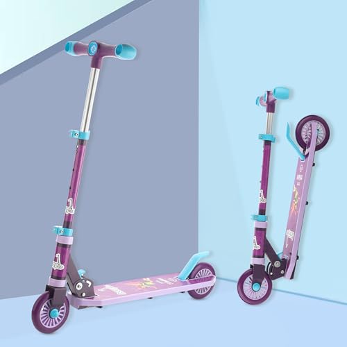 Image of Toyshine Jumbo 2 Wheel Runner Scooter with Anti Slip ABS Base Aluminium Structure Height Adjustable Handlebar Foldable Max Load 50kg for Boys and Girls Ages 4 and Above - Purple