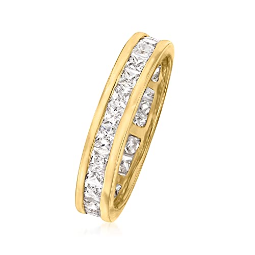 Ross-Simons 1.80 ct. t.w. CZ Eternity Band in 18kt Yellow Gold Over Sterling Silver3