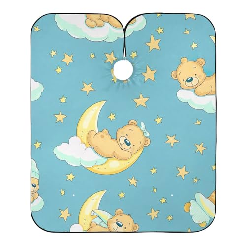 Hezely Cartoon Bear Hair Dye Cape, Barber Cape for Adults,Waterproof Salon Cape,Waterproof Hairdressing Styling Hair Cutting, 65