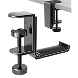 APPHOME [アップグレード]折りたたみ式 ヘッドホンスタンドハンガーホルダーアルミ製 ヘッドホンハンガー ヘッドホンスタンド ヘッドフォンホルダー ヘッドセットスタンド ケーブル/イヤホン/ヘッドホン/小物等の整理に対応 クランプ式 ブラック、ユニバーサルフィットゲーミングヘッドホン