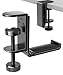 Foldable Headphone Stand Hanger Holder Bracket Aluminum Headset Soundbar Stand Clamp Hook Under Desk Space Save Mount Fold Upward Not in Use, Universal Fit All Headphones, Black