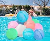 PRECORN Wiederverwendbare Wasserbomben (6 Stk) – Selbstschließend in 1 Sekunde, weiche Splash-Bälle aus biologisch abbaubarem Material – für Pool, Strand & Gartenparty