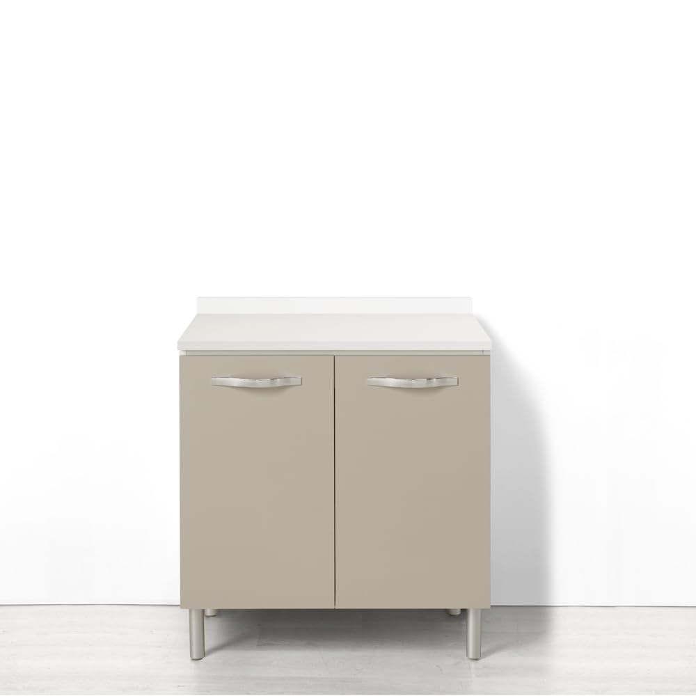 REDÒKASA Base per cucina componibile da 80 cm con 2 ante linea MAKA, realizzata in legno 100% MADE IN ITALY (Tortora)
