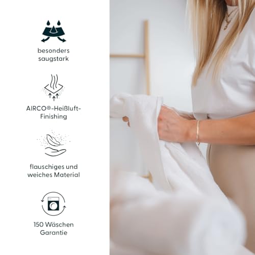 JONA SLEEP®️ Basic Handtuch Set 3 Stück | Handtuch, Duschtuch, Gästetuch | 450 g/m² Walkfrottier - schnelltrocknend, saugstark & antibakteriell - 150 Wäschen Garantie – Bild 5