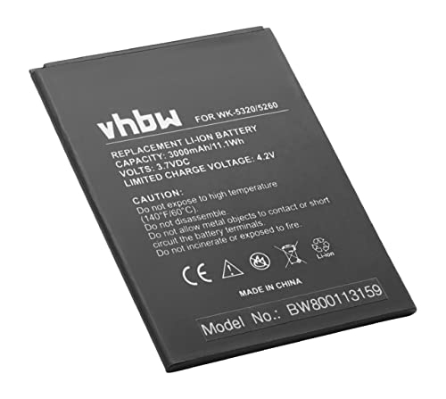 vhbw Li-Polymère Batterie 3000mAh (3.8V) pour téléphone Portable Mobil Smartphone Wiko Ridge Fab, Ridge Fab 4G