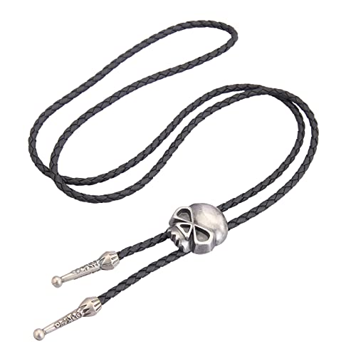Image of GelConnie Native American Bolo Tie Rodeo Cowboy Leather Necktie Western Necklace Costume Accessories for Men,Women