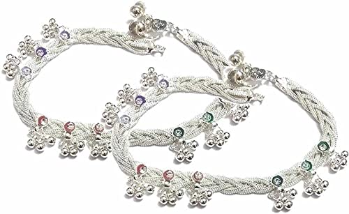 oberlo Copper with Agate, Apatite, Aquamarine Religion Anklet for Women (White)-picture-0