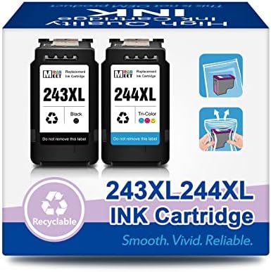 MeetRGB Remanufactured for Canon PG-243 CL-244 PG243 CL244 Ink Cartridge for Pixma IP2820 TR4520 MX490 MX492 MG2520 MG2522 MG2922 TS3122 TS302 TS202 Wireless All-in-one Inkjet Printers Multi Pack