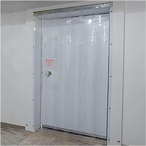 Cortina de PVC aislante transparente para puertas de cámaras frías, persianas enrollables plegables para puertas de almacén, fácil instalación (1,8 m x 2,5 m)