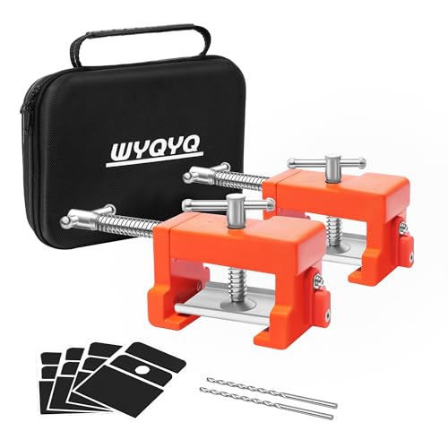 Comparison: Best Wood For Cabinet Face Frames 9 2 Pack Cabinet Clamps with Protective Case & Drill Bit - Heavy Duty Face Frame Clamps for Woodworking, Cabinetry, DIY - Orange Alignment Claw Clamp (Includes Extended Drill Bit)